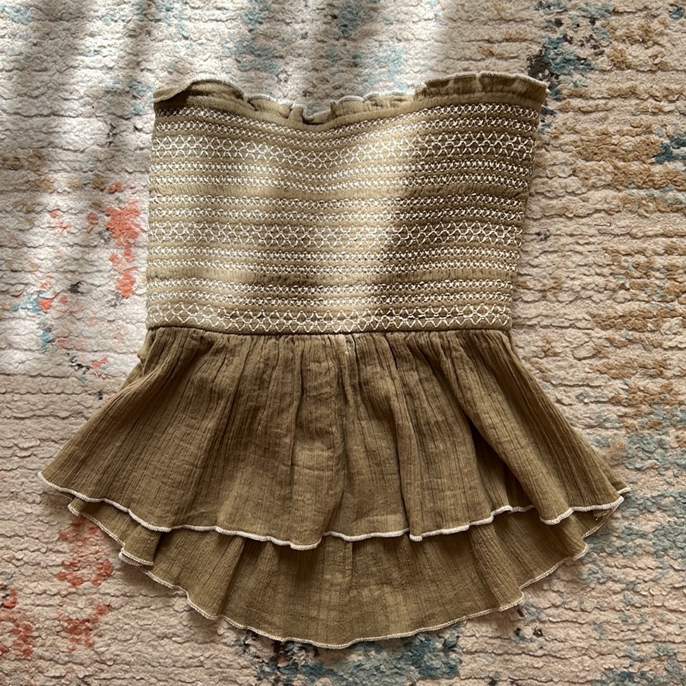 FP Green Tube Top w/ Tie Back